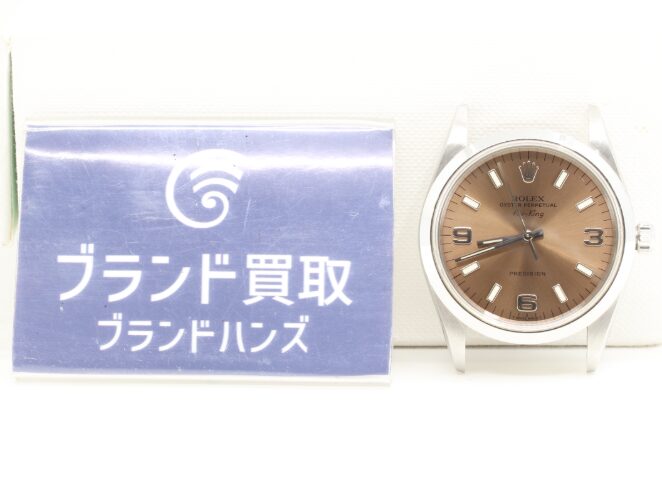 ロレックス エアキング 14000 Ｕ番 ブラウン文字盤 ＳＳ 自動巻き ケースのみ