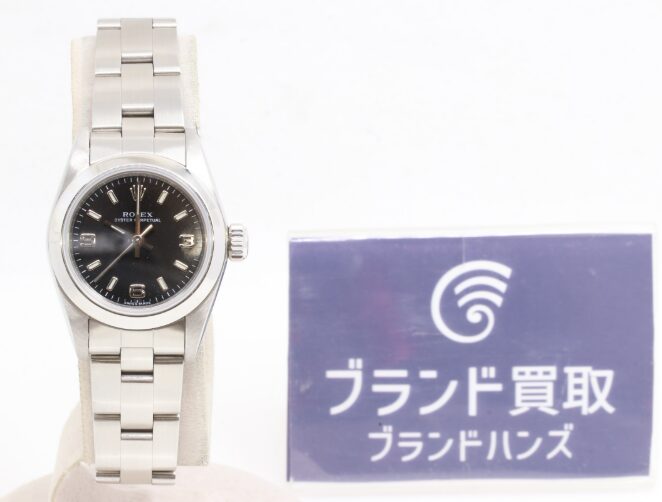 ロレックス オイスターパーペチュアル 67180 T番 黒文字盤 SS 自動巻き