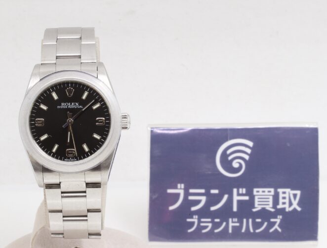 ロレックス オイスターパーペチュアル 77080 K番 SS 黒文字盤 自動巻き