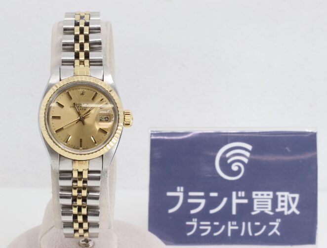 ロレックス オイスターパーペチュアルデイト 6917 64番台 シャンパン文字盤 SS YG 自動巻き