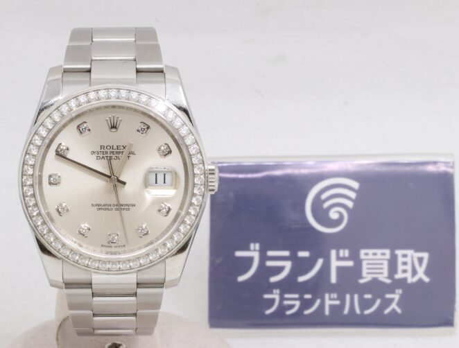 ロレックス ディトジャスト 116244G SS WG 自動巻き ランダム シルバー文字盤 ダイヤベゼル