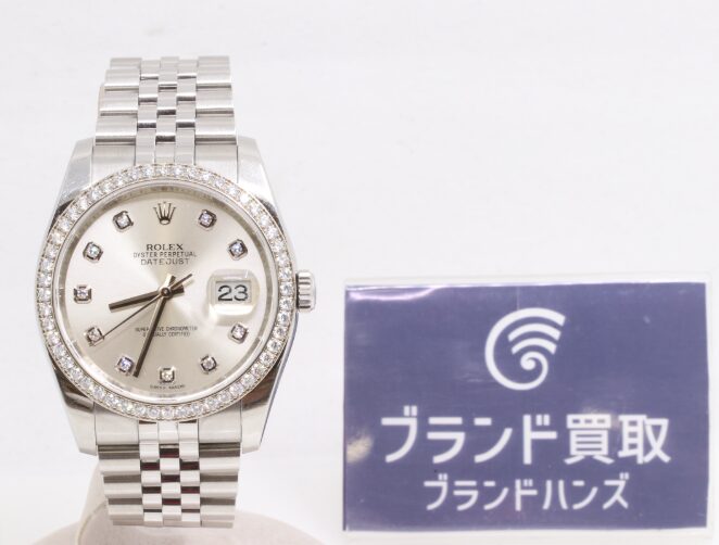 ロレックス デイトジャスト 116244G シルバー文字盤 SS×WG ランダム品番 自動巻き
