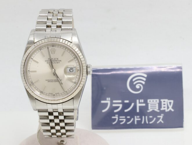 ロレックス デイトジャスト 16234 WG×SS シルバー文字盤 自動巻き