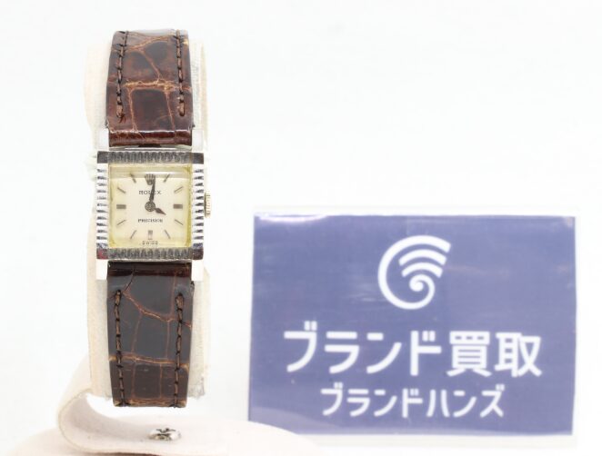 ロレックス プレシジョン 2157 シルバー文字盤 WG レザー 手巻き