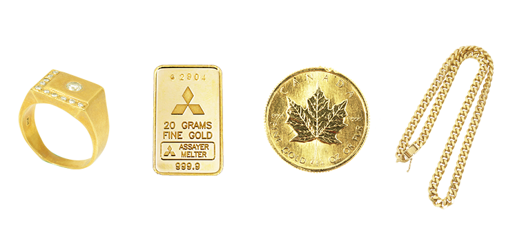 金の指輪インゴット金貨喜平ネックレス