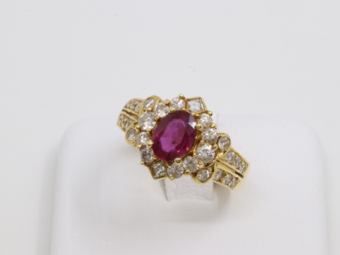 K18 ルビー 0.83ct ダイヤ D0.86ct 6.2g