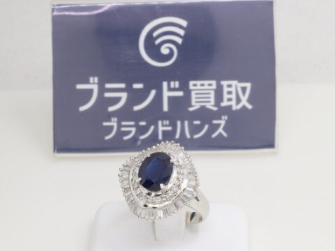 Pt900 サファイアダイヤリング 2.90ct D1.25ct 12.23g