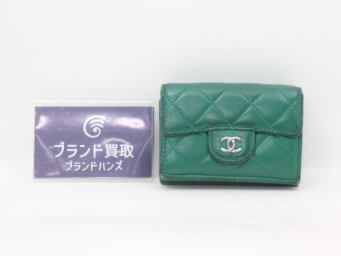 シャネル マトラッセ グリーンラムスキン ココマーク