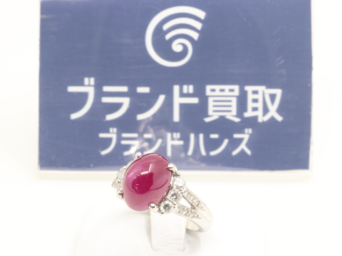 スタールビー R7.88ct D0.52ct リング 中古美品