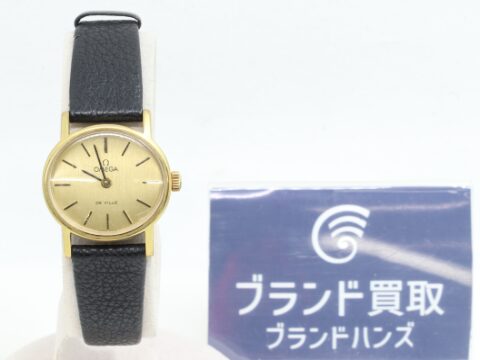 オメガ デヴィル 手巻き SS レザー シャンパン文字盤