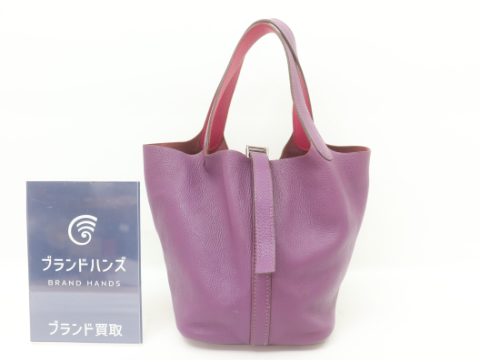 エルメス ピコタンタッチPM シェブルミゾル シクラメン×フューシャピンク SV金具 ▢K刻印2007年