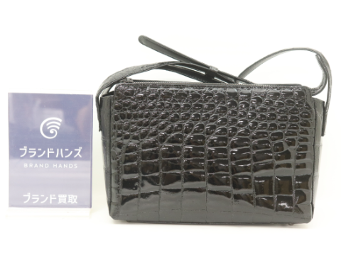 JRA クロコ ショルダーバッグ ブラック