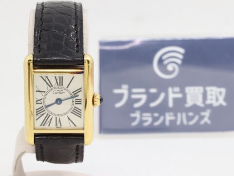 カルティエ タンクヴェルメイユ オパラン SV925 QZ レザー
