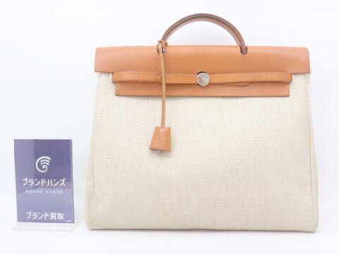 エルメス エールバッグMM トワルアッシュ レザー