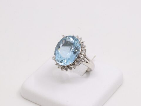 アクアマリン 7.53ct D0.5ct リング
