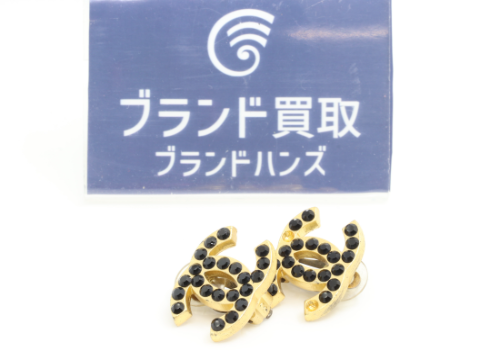 シャネル ココマーク イヤリング オニキス 01A