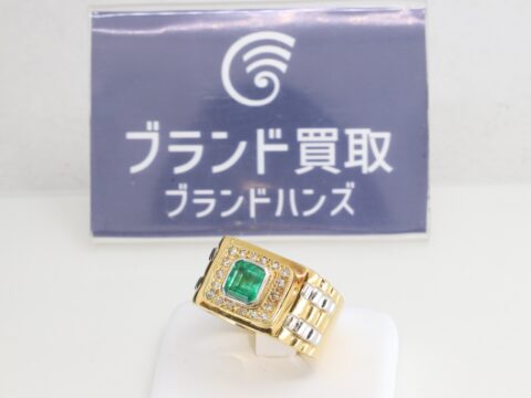 K18/PT900 エメラルド ダイヤ リング 0.93ct