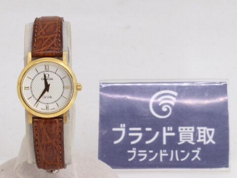 オメガ デヴィル K18 レザー 腕時計