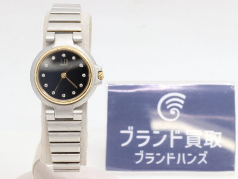 ダンヒル ミレニアム 12Pダイヤ SS QZ 黒文字盤