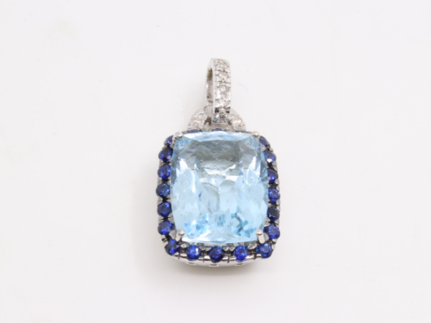 トパーズ サファイア 0.13ct 0.98ct ダイヤ チャーム