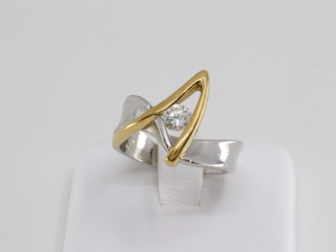 ダイヤモンド 0.377ct Pt900 K18 リング