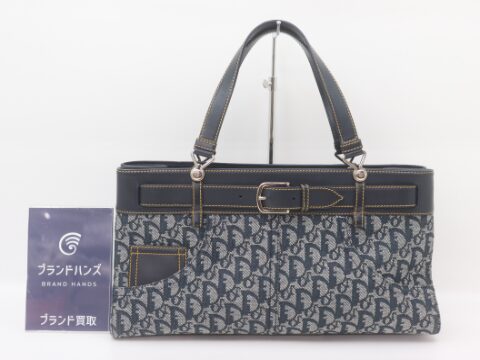 ディオール トロッター ネイビー キャンバス レザー