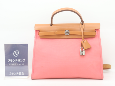 エルメス エールバッグPM ピンク×ブラウン C刻印