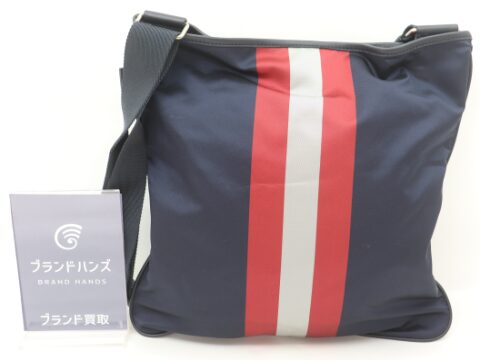 バリー ナイロン ストライプ ブルー レッド