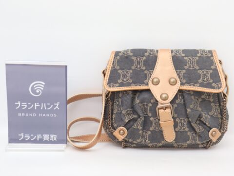 セリーヌ マカダム デニム ショルダーバッグ