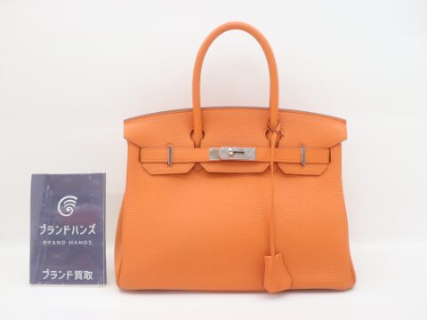 エルメス バーキン30 トゴ オレンジ SV金具 ▢P刻印