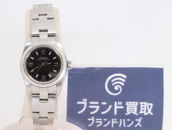 ロレックス オイスターパーペチュアル 76080 Y番 SS AT 黒文字盤