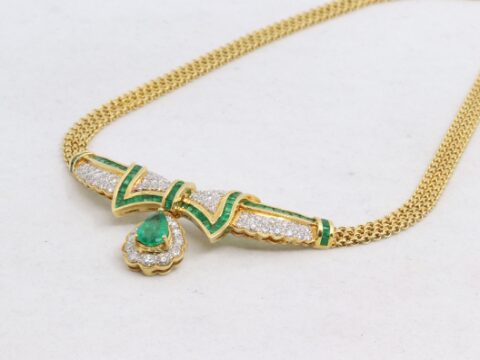 エメラルド 3.37ct 1.79ct ネックレス