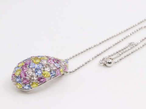 サファイア 20.23ct 0.19ct ネックレス