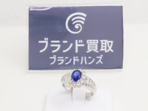 サファイア PT900 ダイヤ リング 1.42ct 1.15ct