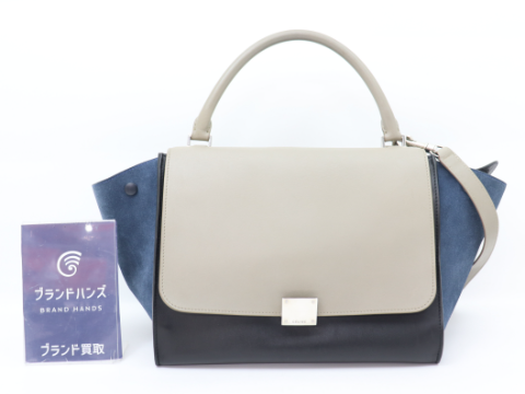 セリーヌ トラペーズ レザー トリコロール