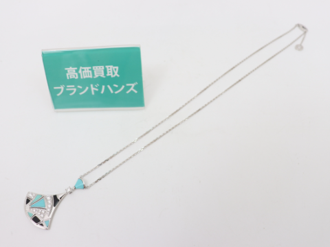 ブルガリ 750WG ディーヴァ ドリーム ターコイズ・オニキス・ダイヤ ネックレス 11.2g