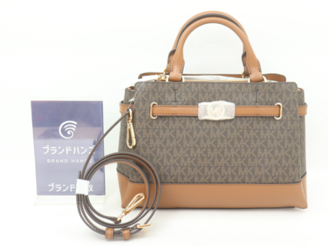 マイケルコース ベルテッド 2WAYバッグ ブラウン
