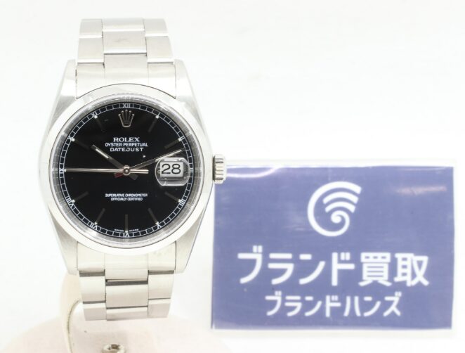 ロレックス デイトジャスト 16200 F番 SS 黒文字盤 自動巻き