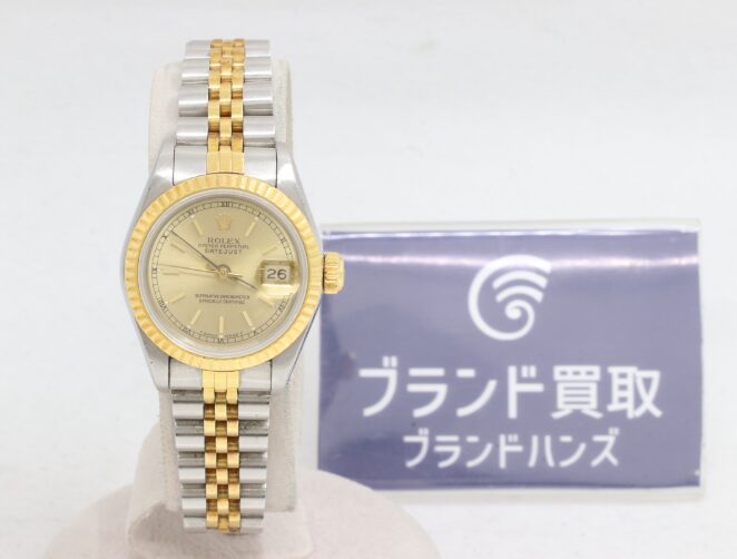 ロレックス デイトジャスト 69173 L番 SS×YG シャンパン文字盤 自動巻き