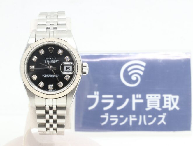 ロレックス デイトジャスト 79174G 黒文字盤 SS×WG 自動巻き