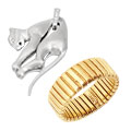 金のリング指輪とプラチナのネックレストップ