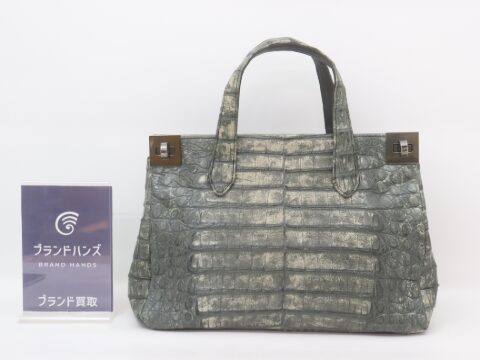 JRA クロコ ターンロック ハンドバッグ