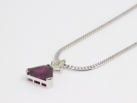 Pt900 Pt850 R-9.01ct D-0.94ct ネックレス