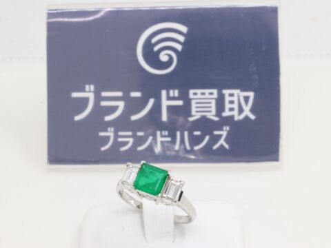 エメラルド PT900 ダイヤモンド リング