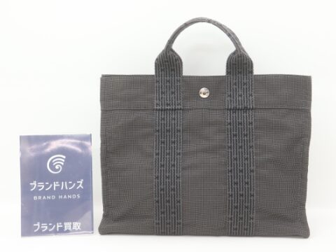 エルメス エールライン PM キャンバス グレー