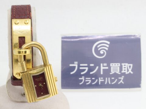 エルメス ケリーウォッチ ボルドー文字盤 〇Y刻印 QZ