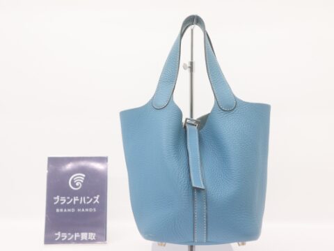 エルメス ピコタンPM トリヨンクレマンス ブルージーン SV金具 ▢H刻2004年