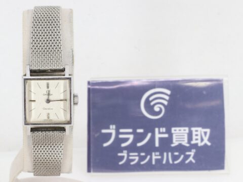 オメガ ジュネーブ スクエアケース SS シルバー文字盤 手巻き