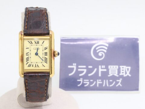 カルティエ マスト・ドゥ・カルティエ・タンク 2415 925 SS×レザー クオーツ レディース