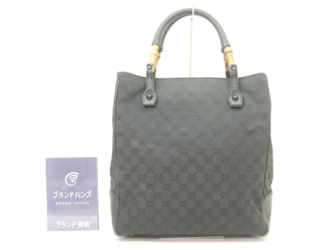 グッチ GGキャンバス バンブー ハンドバッグ 112530 ブラック